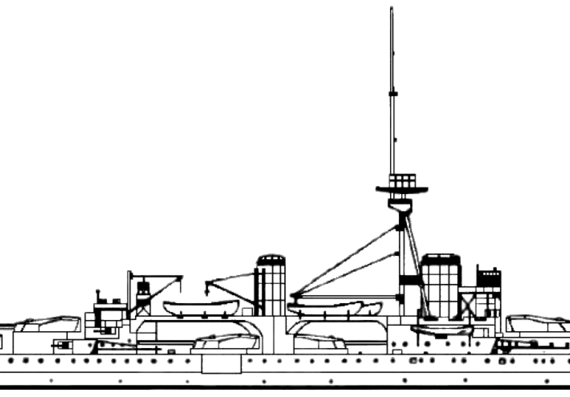 Боевой корабль HMS Colossus 1911 [Battleship] - чертежи, габариты, рисунки